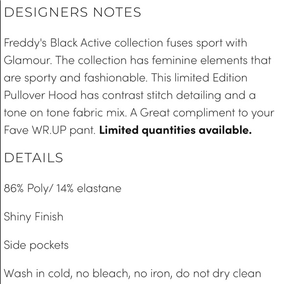 Freddy Active Pleather Hoodie Pullover Black - Picture 4 of 5